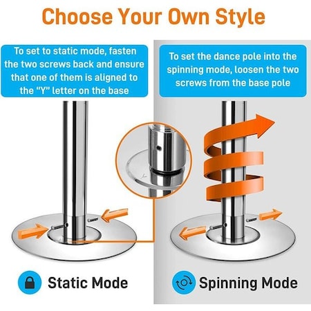 Serenelife Professional Spinning Dancing Pole - Portable & Removable Fitness Pole, Training & Exercise SLDPS